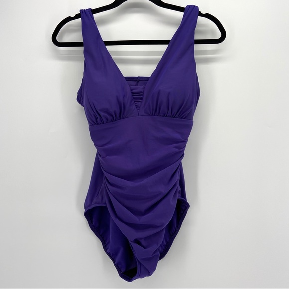 Lands End Grecian Slimming One Piece Swimsuit - Picture 2 of 5